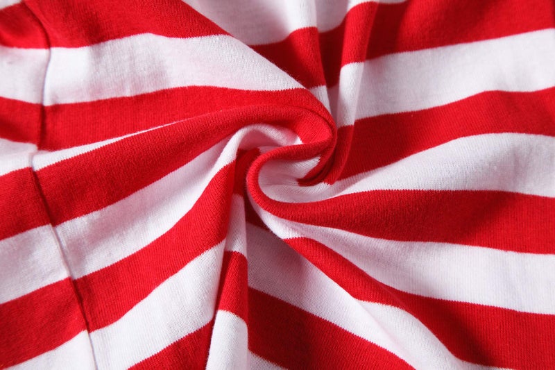 KikizYe Christmas Striped Santa Claus Little Girls Boys Pjs 100% Cotton Long Sleeve Kid Pajamas Sets Size 6 Red - Image 4